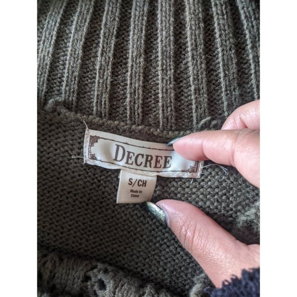 S Olive Green Knit Sweater Dress - Picture 3 of 10